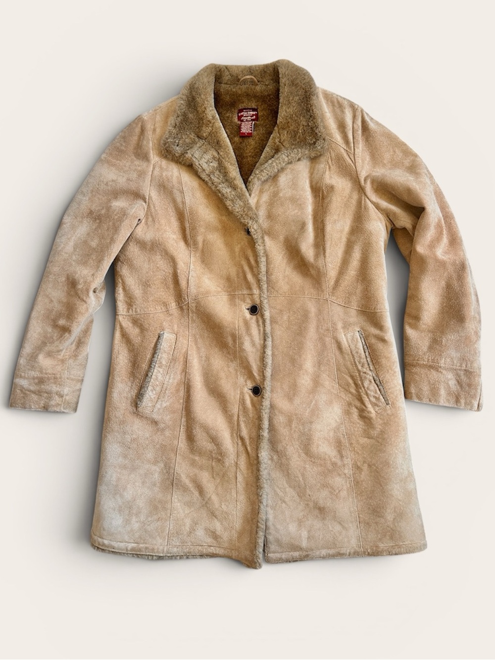 Seattle Suede Teddy Shearling Coat by Eddie Bauer